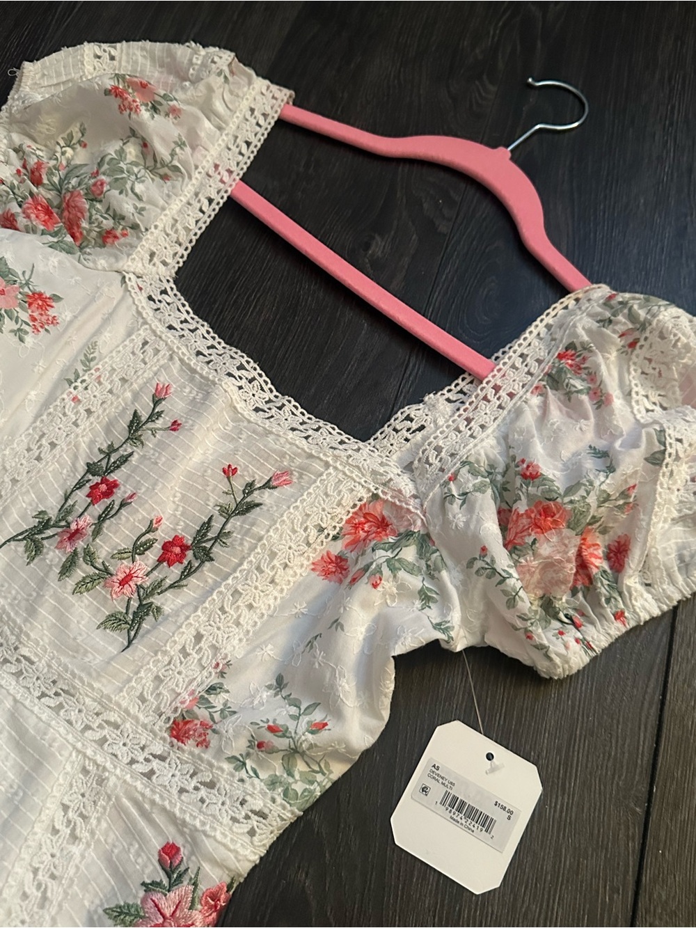 Altar’d State Floral Embroidered Puff-Sleeve Women's Dress